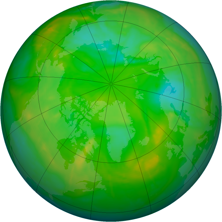 Arctic ozone map for 18 July 2010